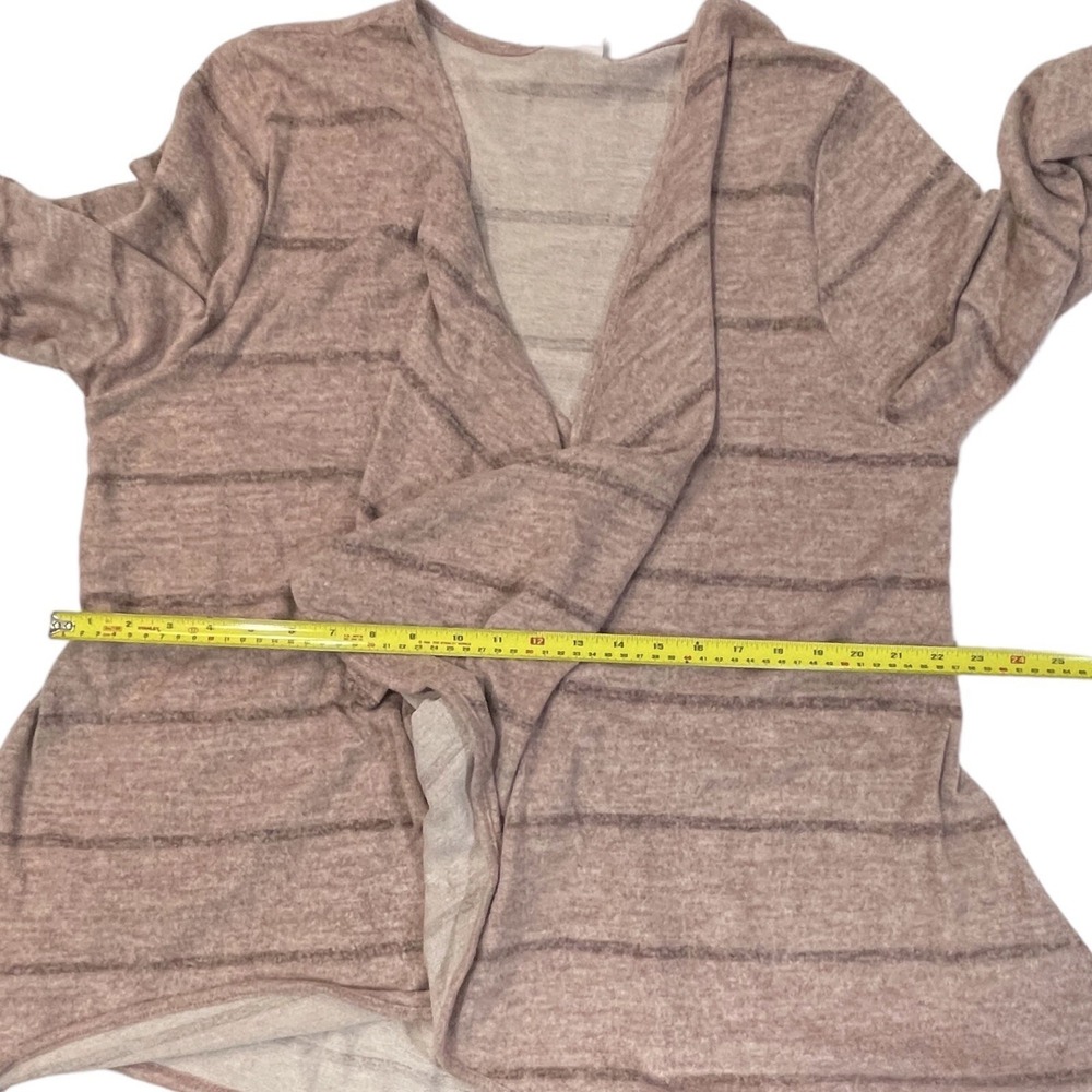 LULAROE‎ Nanette Cascading Cardigan Sweater Women 2XL Pink Stripe Fleece NEW - Picture 16 of 16